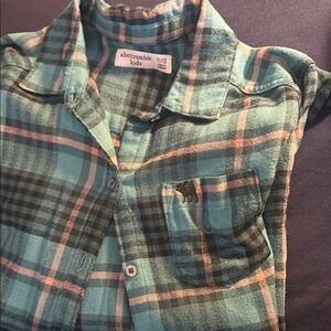 Abercrombie Kids Teal Plaid Shirt